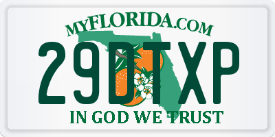 FL license plate 29DTXP