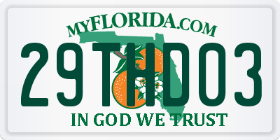 FL license plate 29THD03