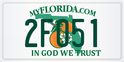 FL license plate 2F051