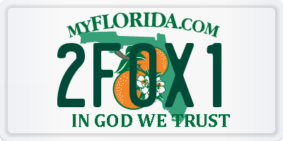 FL license plate 2F0X1