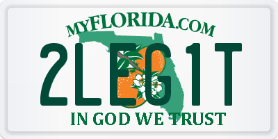 FL license plate 2LEG1T