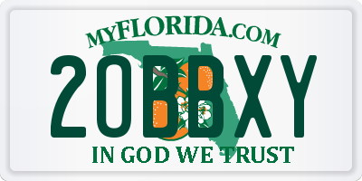 FL license plate 2OBBXY