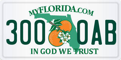 FL license plate 3000AB