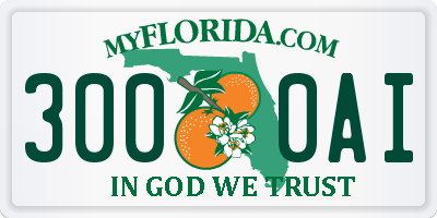 FL license plate 3000AI