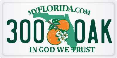 FL license plate 3000AK