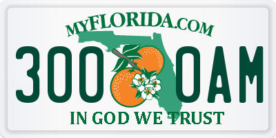FL license plate 3000AM