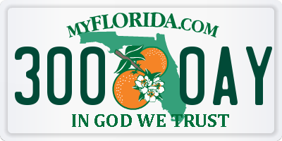 FL license plate 3000AY