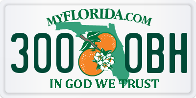 FL license plate 3000BH