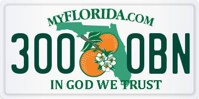 FL license plate 3000BN