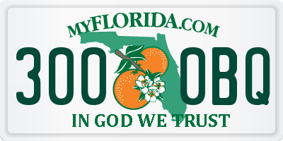 FL license plate 3000BQ