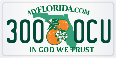 FL license plate 3000CU