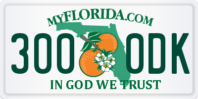 FL license plate 3000DK