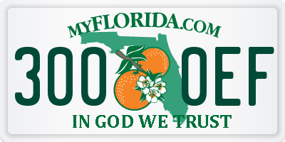 FL license plate 3000EF