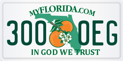 FL license plate 3000EG