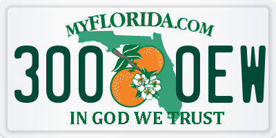 FL license plate 3000EW