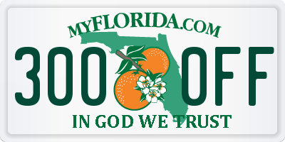 FL license plate 3000FF