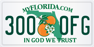 FL license plate 3000FG