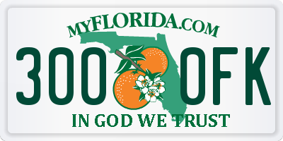 FL license plate 3000FK
