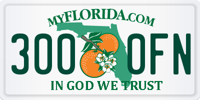 FL license plate 3000FN