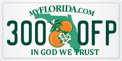 FL license plate 3000FP
