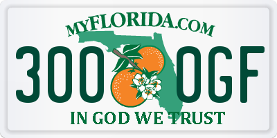 FL license plate 3000GF