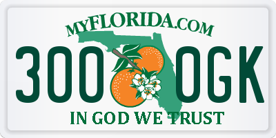 FL license plate 3000GK