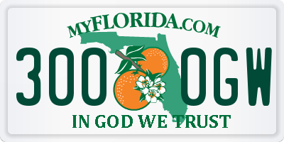 FL license plate 3000GW