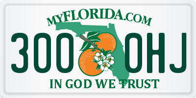 FL license plate 3000HJ
