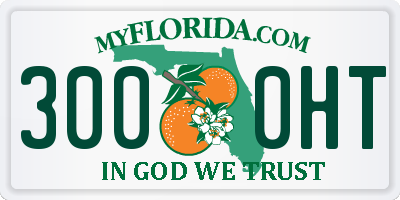 FL license plate 3000HT