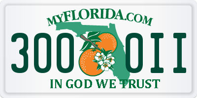 FL license plate 3000II