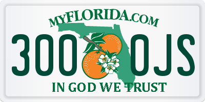 FL license plate 3000JS