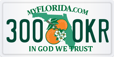 FL license plate 3000KR