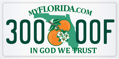 FL license plate 3000OF