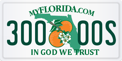 FL license plate 3000OS
