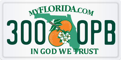 FL license plate 3000PB