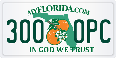 FL license plate 3000PC