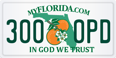 FL license plate 3000PD