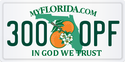 FL license plate 3000PF