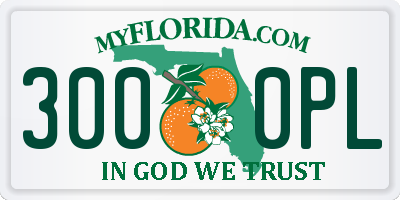 FL license plate 3000PL