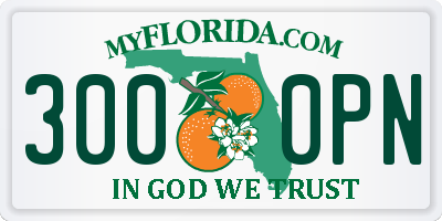 FL license plate 3000PN