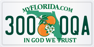 FL license plate 3000QA