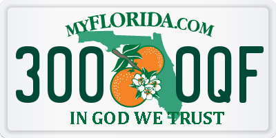 FL license plate 3000QF