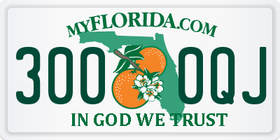 FL license plate 3000QJ