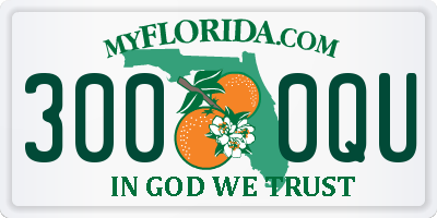 FL license plate 3000QU