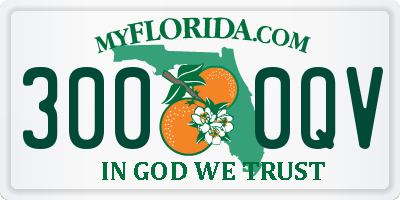 FL license plate 3000QV