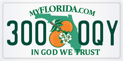 FL license plate 3000QY