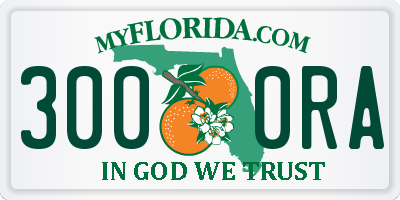 FL license plate 3000RA
