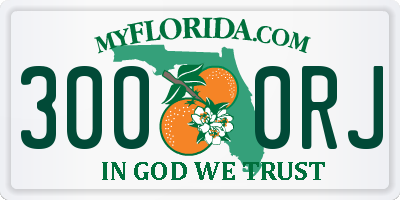 FL license plate 3000RJ