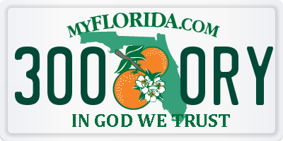 FL license plate 3000RY