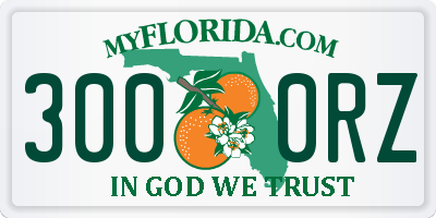 FL license plate 3000RZ